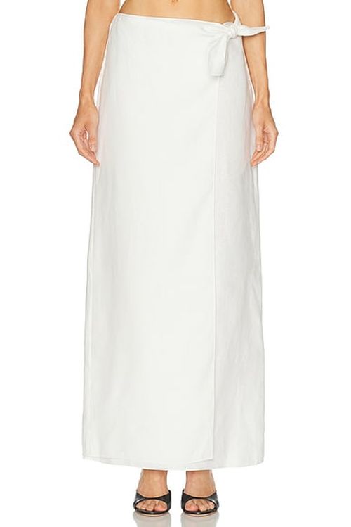 Ralph Lauren Collection Trina Maxi Wrap Skirt in Cream - White. 4 also