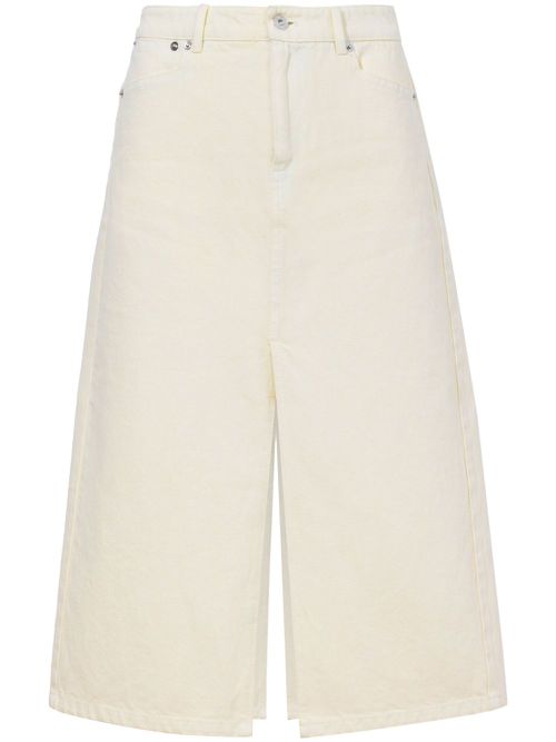 Sloan washed-denim mid skirt - Neutrals