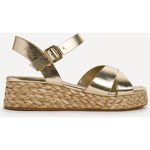 Linzi Spritz Wide Fit Gold Flatform Sanda