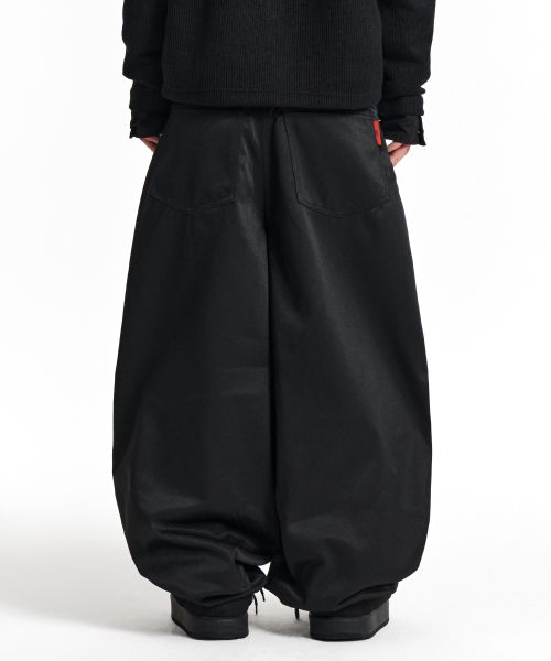 Obsidian Coated Balloon Denim Pants