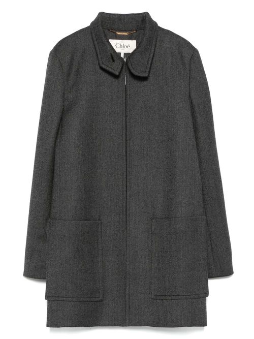 Zip-up oversize coat - Grey