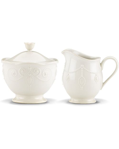 French Perle Sugar And Creamer Set