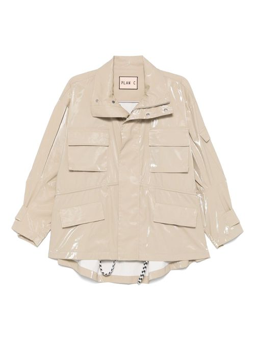 Glossy cotton jacket - Neutrals