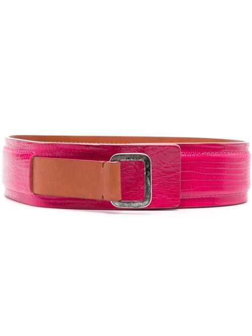 2000s snakeskin-effect two-tone belt - Pink