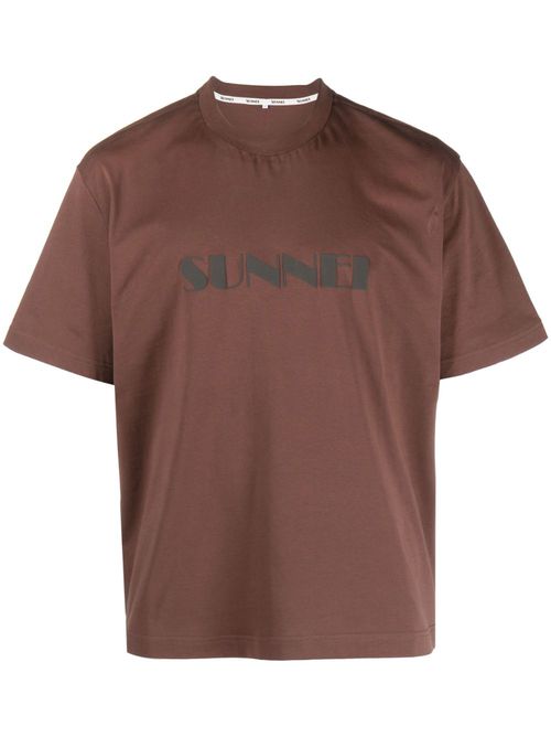 Logo-print cotton T-shirt - Brown