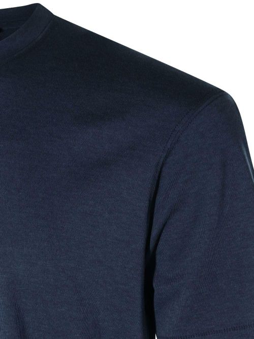 Embroidered Logo Crewneck T-Shirt — Navy