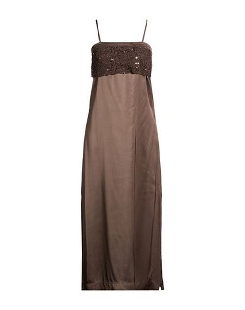 Woman Midi dress Dark brown Size 4 Viscose