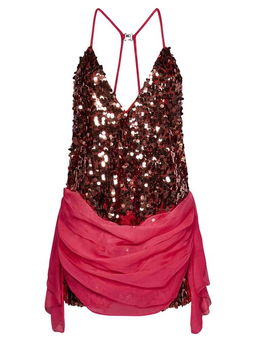 Sequin-embellished Sleeveless Mini Dress