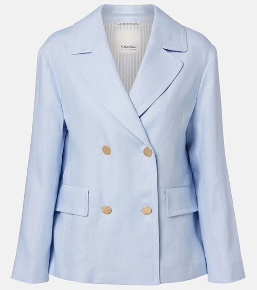 Avenue double-breasted linen blazer