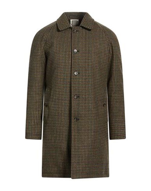 Man Overcoat & Trench Coat Military green Size 40 Virgin Wool