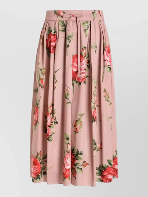 Dolce&Gabbana - high waist floral midi skirt pleated