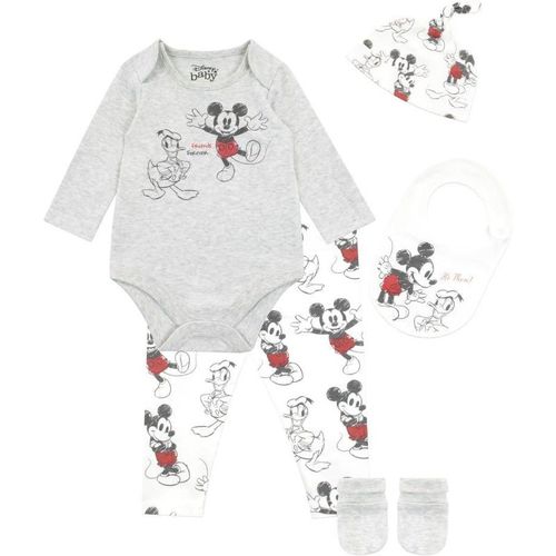 Mickey Mouse and Donald Duck Bodysuit with Hat and Bib 5 piece Set