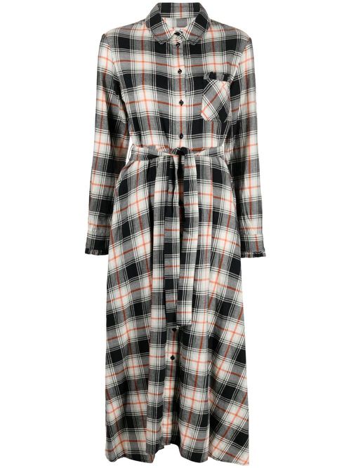 Check shirt dress - Black