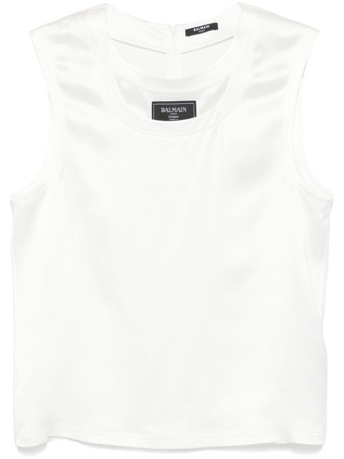 Satin tank top - White