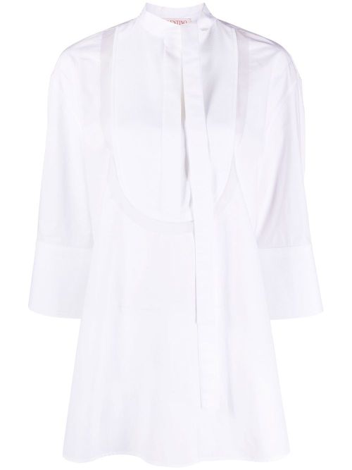 Side neck tie fastening blouse - White