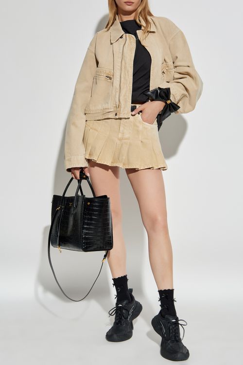 Denim Jacket With A `vintage` Effect, Women's, Beige
