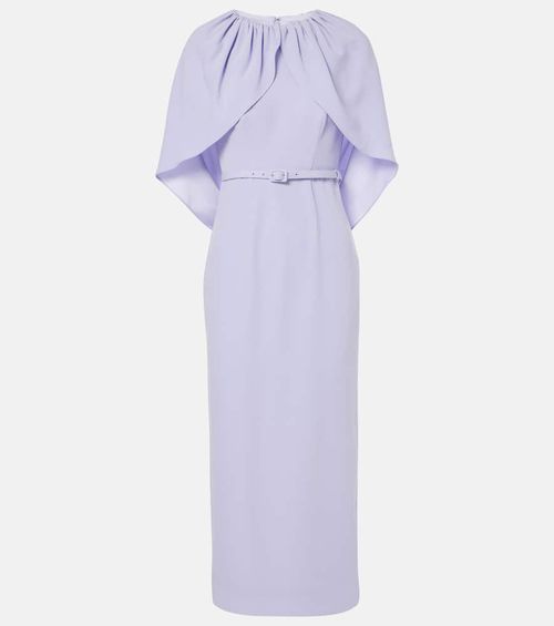 Caped crêpe satin cocktail dress