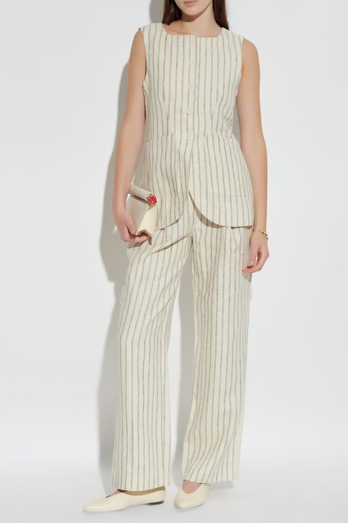 Linen Trousers "Mackenzie", Women's, Cream