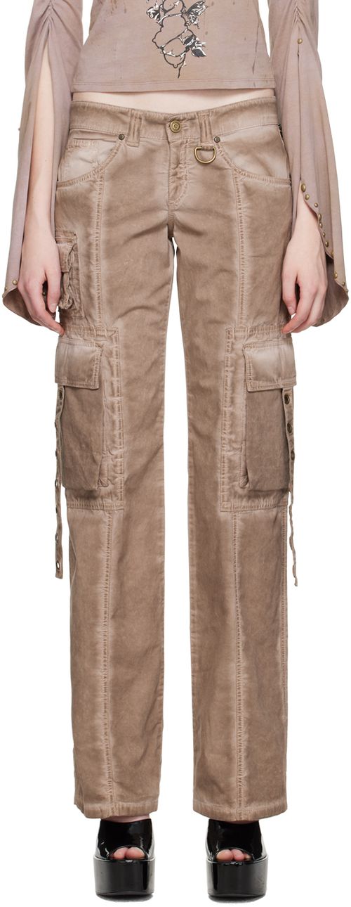 Brown eyelet slacks