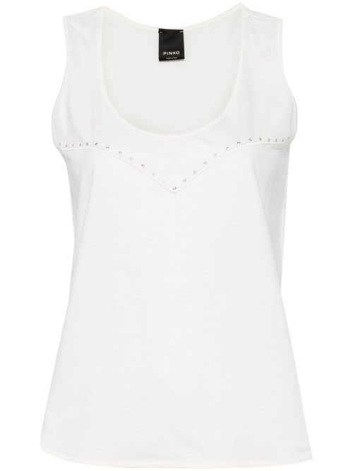 Eyelet-detail cotton T-shirt - White