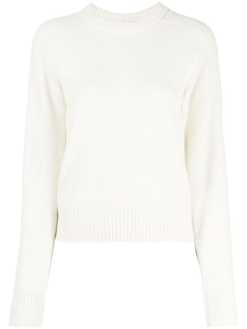 Cut-out crew-neck jumper - White