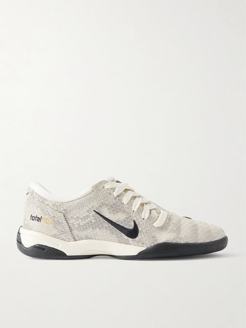 T90 Se Snake-effect Leather Sneakers - Off-white