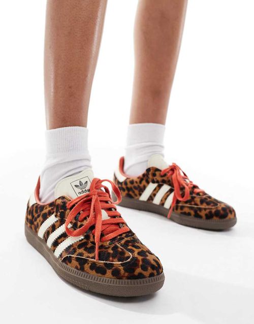 Adidas Originals samba sneakers in leopard print-Multi