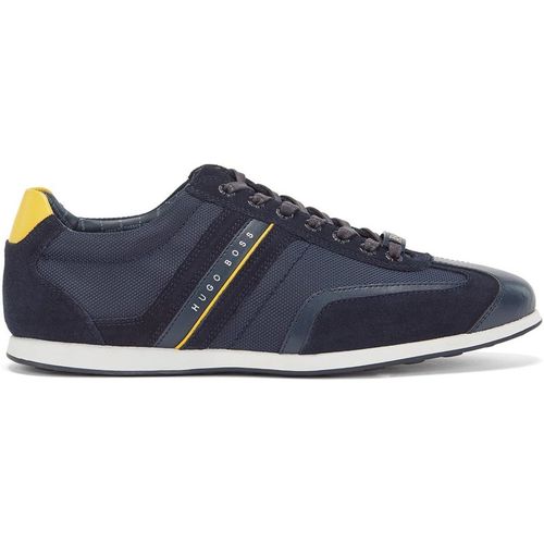 Boss Mens Stiven Lace Up Low Top Sneakers in Navy