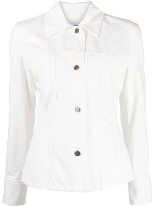 Fitted-waistline denim jacket - White