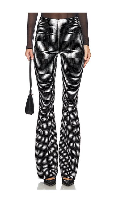 Good American Crystal Pull On Flare Leggings in Black. -  XS also in 4X, 5X, M