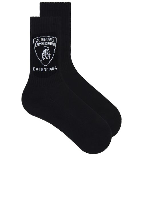Balenciaga Lamborghini Socks in Black & White - Black.  M also in