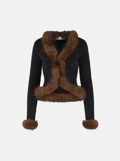 Black Alpaca Blend Cardigan