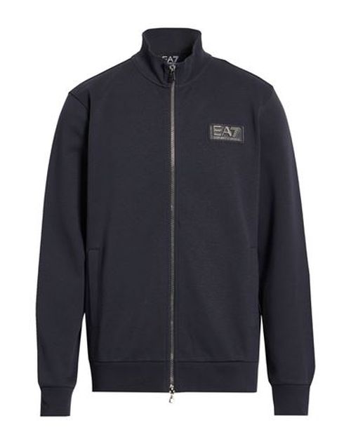 Man Sweatshirt Midnight blue Size L Polyester, Cotton