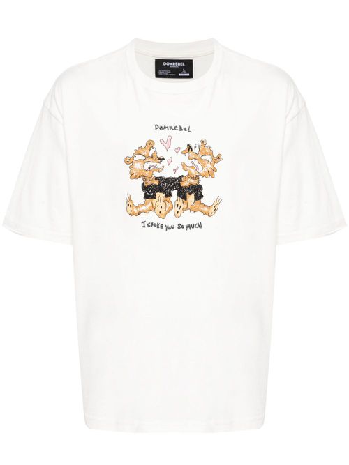 Choke graphic-print cotton T-shirt - White