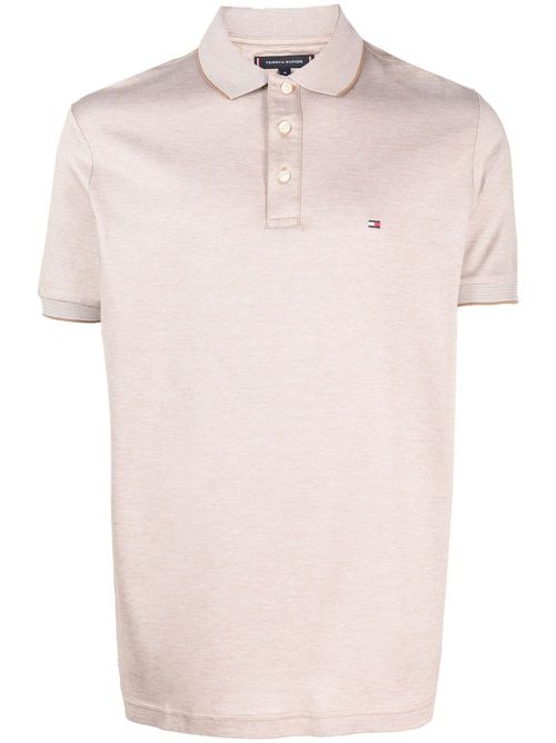 Logo-patch piqué polo shirt - Neutrals