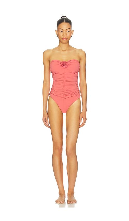 Susana Monaco Flower Gathered One Piece Swimsuit in Rose. - S also in XS