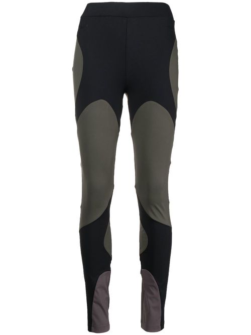 Logo-print two-tone leggings - Black