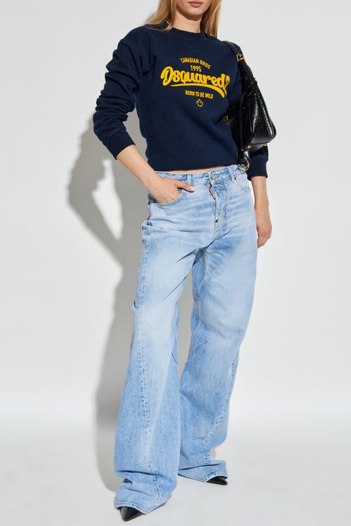 Sweatshirt With Logo, Women's, Navy Blue
