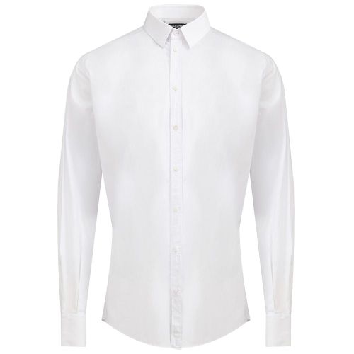 Stretch Cotton Poplin Dress Shirt — White