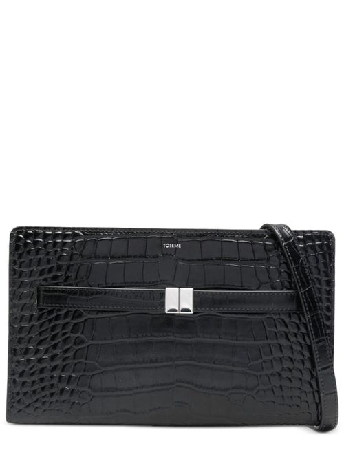Embossed Crocodile Leather Shoulder Bag