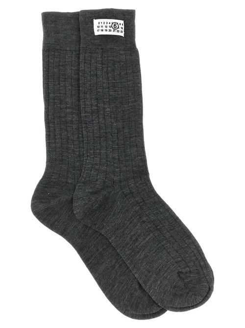 Ribbed Wool Socks — Gray