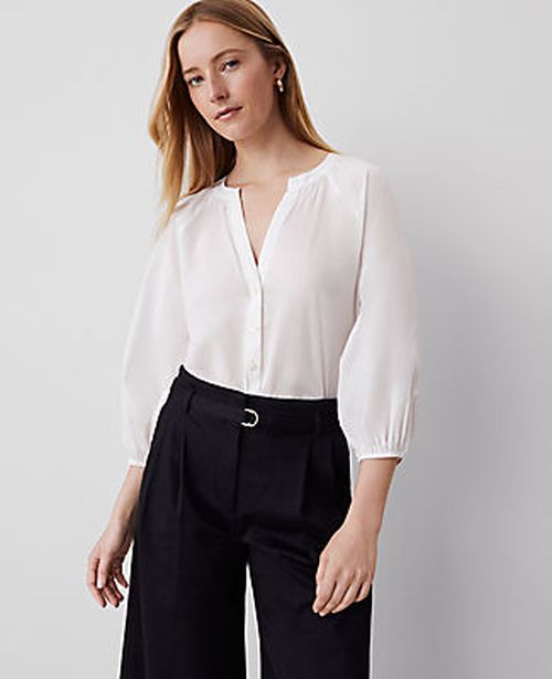 Ann Taylor Weekend Raglan Popover Top
