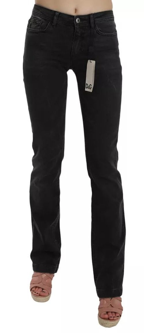 Slim Fit Cotton Jeans — Black