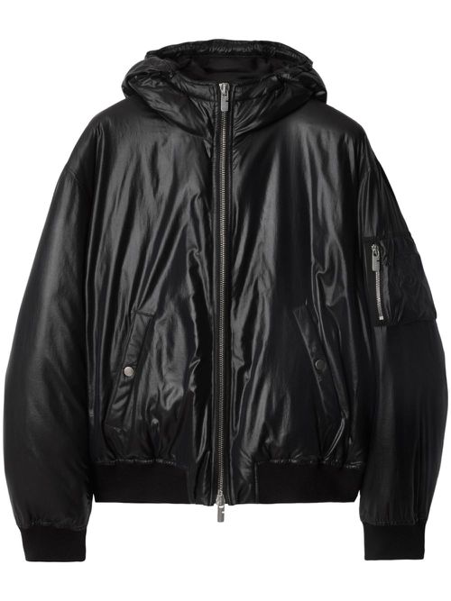 Hooded bomber jacket - Black