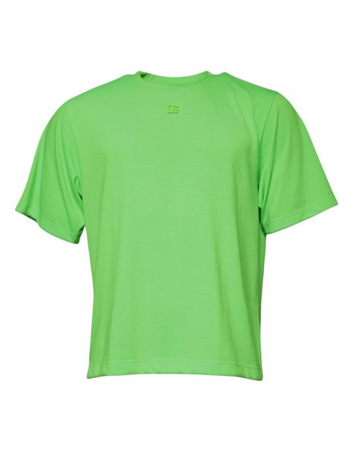 Logo-Embroidered Crew Neck T-Shirt — Green