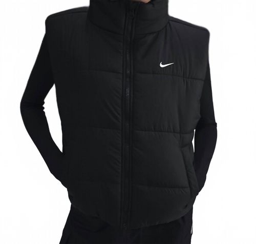 Women's Classic Puffer Therma Fit Loose Gilet Vest In Black