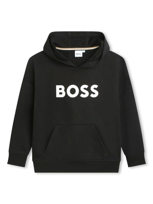 Logo-print cotton-blend hoodie - Black
