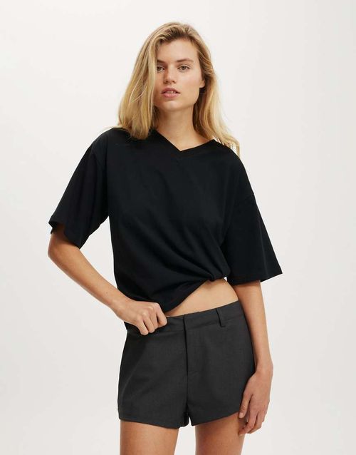 Izzy suiting mini short in charcoal-Grey