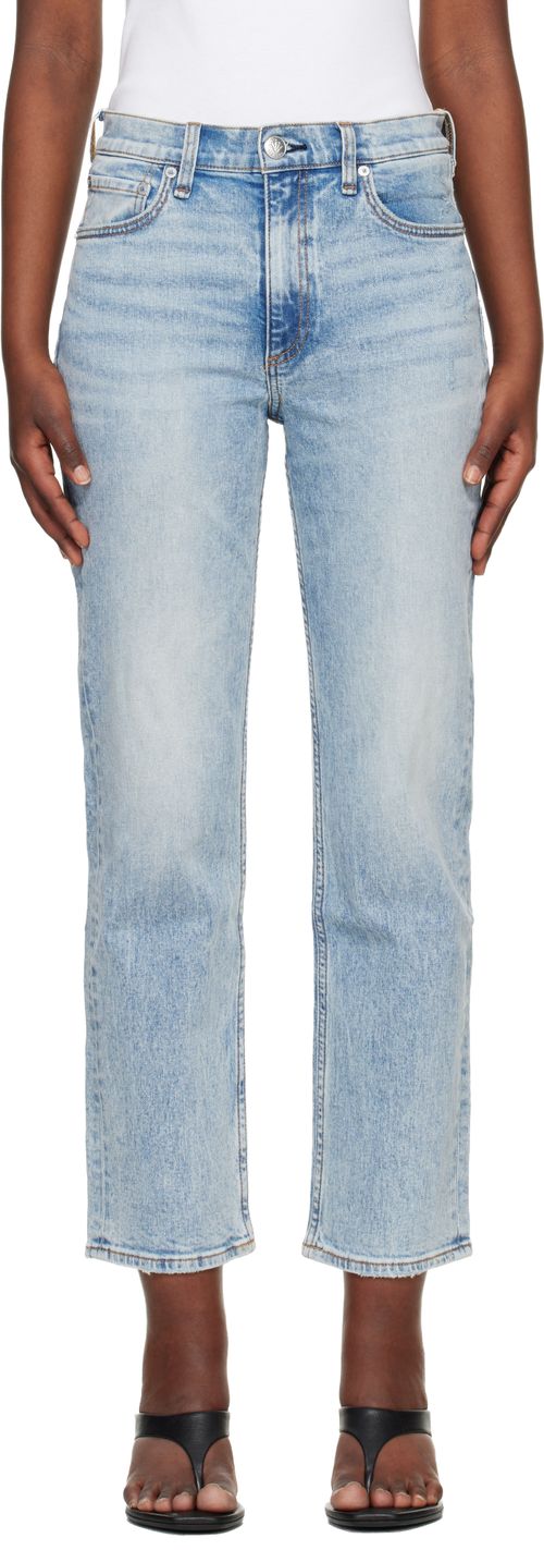 Blue Harlow Ankle Straight Jeans