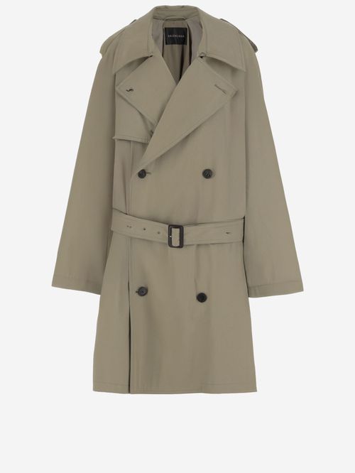 Beige Double-breasted Coat